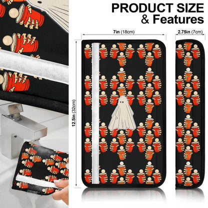 Halloween Seat Belt Covers | Ghost Skeleton Hand Hold Cup Belt Covers