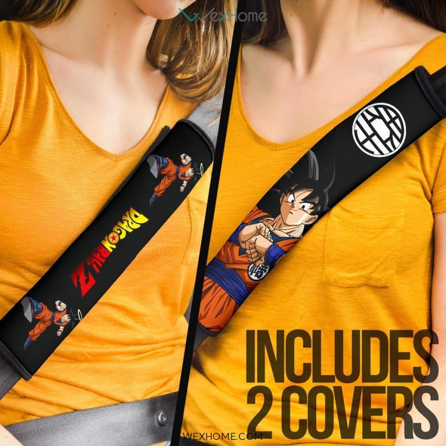 Dragon Ball Anime Seat Belt Covers | DB Goku With Halo On Head Power Belt Covers