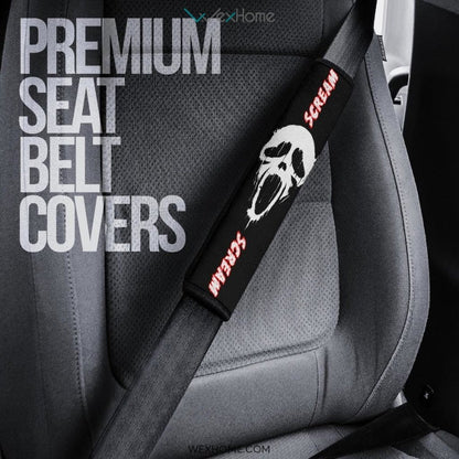 Horror Movie Seat Belt Covers | Scary Scream Ghost Face Patterns Belt Covers