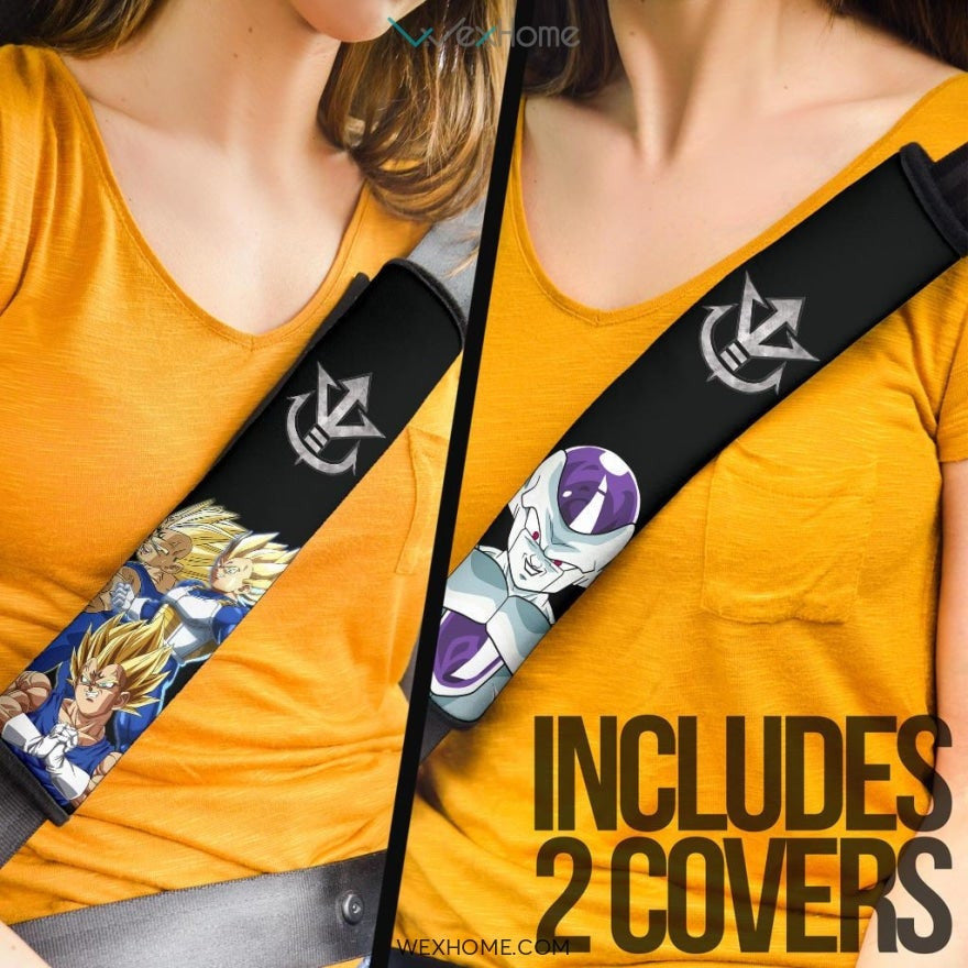 Dragon Ball Anime Seat Belt Covers | DB Vegeta Vs Silver Frieza Smiling Belt Covers