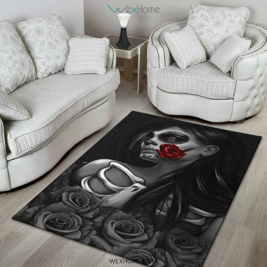 Day of the Dead and Roses - Rug