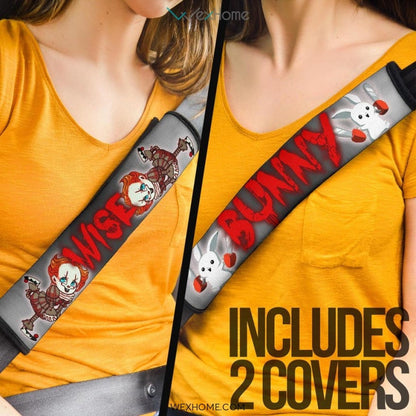 Horror Movie Seat Belt Covers | Murder Bunny IT Pennywise Belt Covers