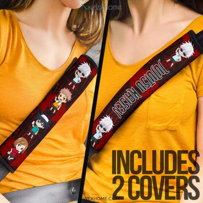 Jujutsu Kaisen Anime Seat Belt Covers | JJK Chibi Funny Characters Belt Covers
