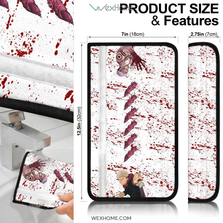 Jujutsu Kaisen Anime Seat Belt Covers | Yuji Vs Sukuna  Monster Finger Belt Covers