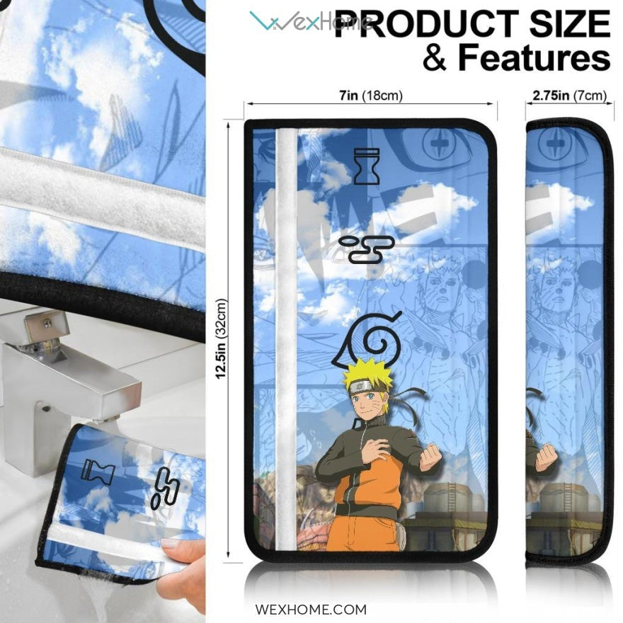 Naruto Anime Seat Belt Covers | Naruto With Gamakichi Sage Eyes In Leaf Village Belt Covers