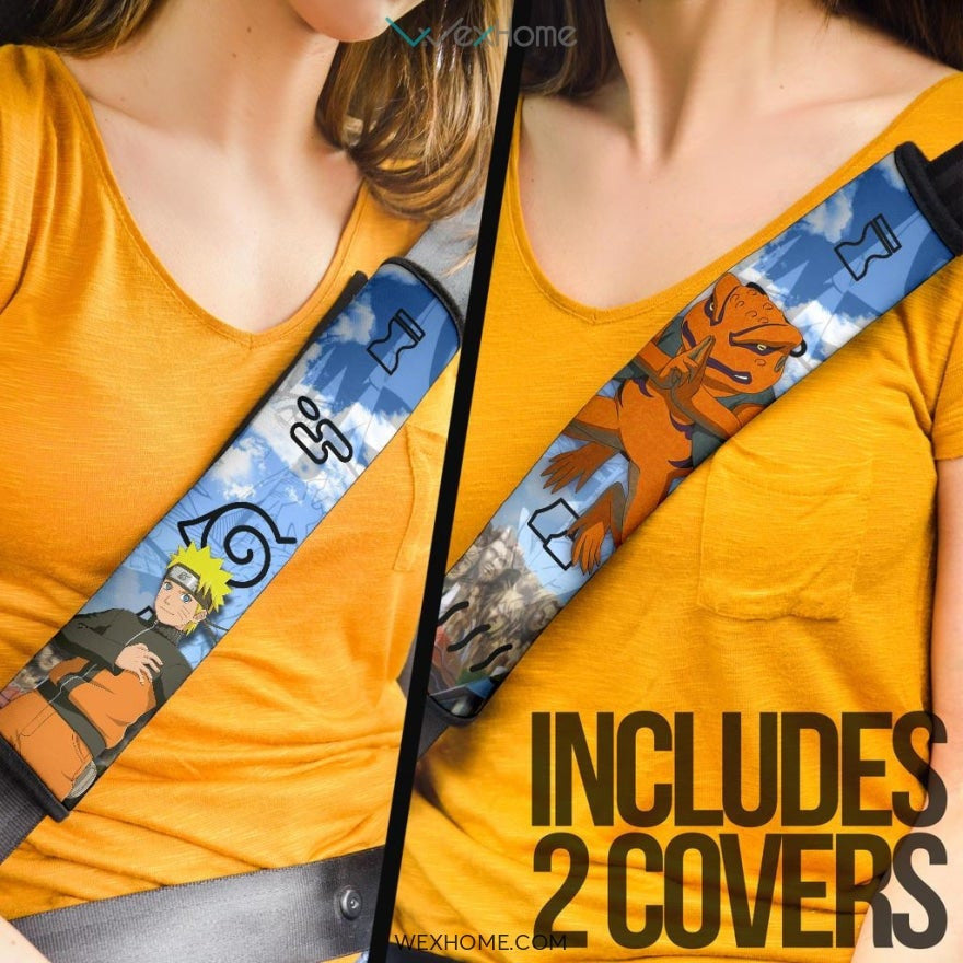 Naruto Anime Seat Belt Covers | Naruto With Gamakichi Sage Eyes In Leaf Village Belt Covers