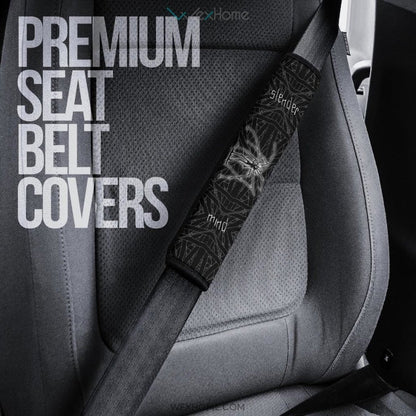 Horror Movie Seat Belt Covers | Slender Man Mind Black And White Belt Covers