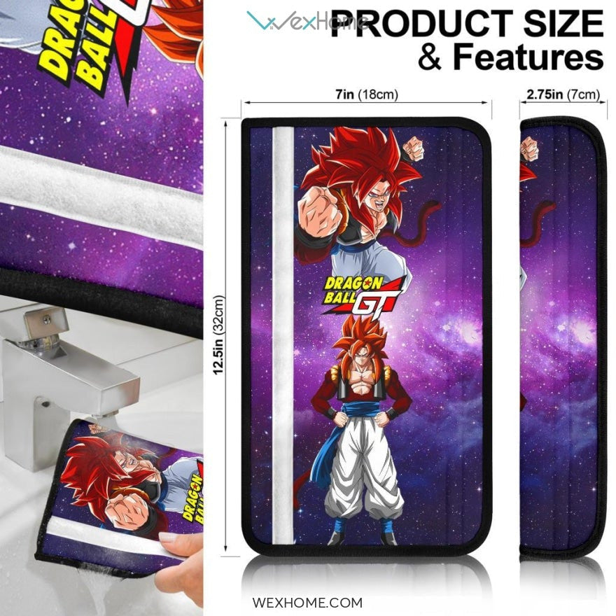 Dragon Ball Anime Seat Belt Covers | Goku Super Sainyan 4 Fighting Moments Purple Galaxy Belt Covers