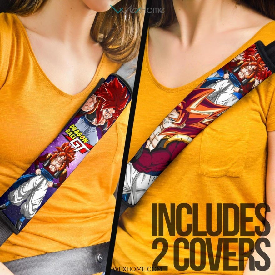 Dragon Ball Anime Seat Belt Covers | Goku Super Sainyan 4 Fighting Moments Purple Galaxy Belt Covers