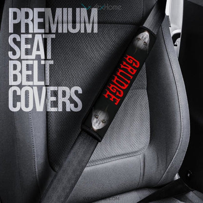 Horror Movie Seat Belt Covers | The Grudge Female Face Black White Belt Covers