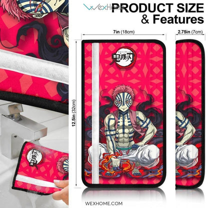 Akaza Seat Belt Covers Demon Slayers Anime Car Accessories