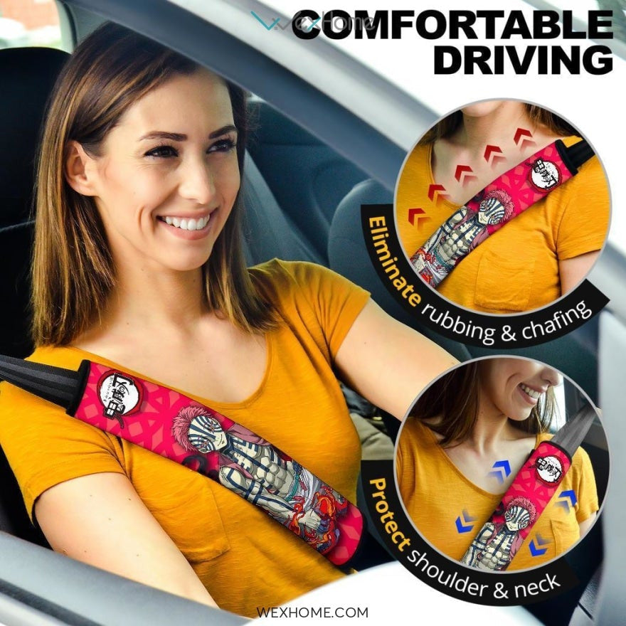 Akaza Seat Belt Covers Demon Slayers Anime Car Accessories