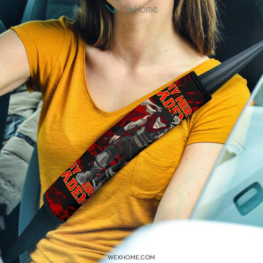 My Hero Academia Anime Seat Belt Covers | MHA Scary Stain Red Blood Belt Covers