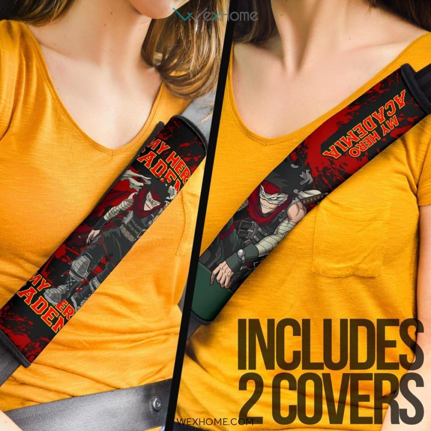 My Hero Academia Anime Seat Belt Covers | MHA Scary Stain Red Blood Belt Covers