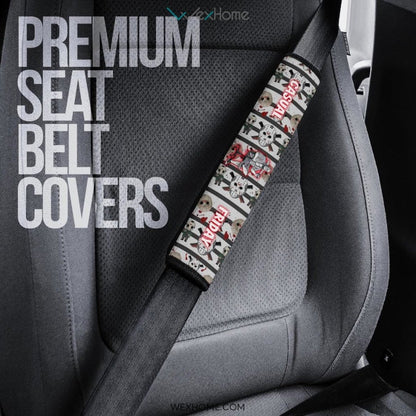 Horror Movie Seat Belt Covers | Jason Voorhees Resting Casual Friday Chibi Patterns Belt Covers