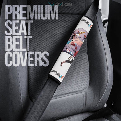 Darling In The Franxx Anime Seat Belt Covers | Zero Two 002 With Hiro Love And Strelitzia Darling Belt Covers