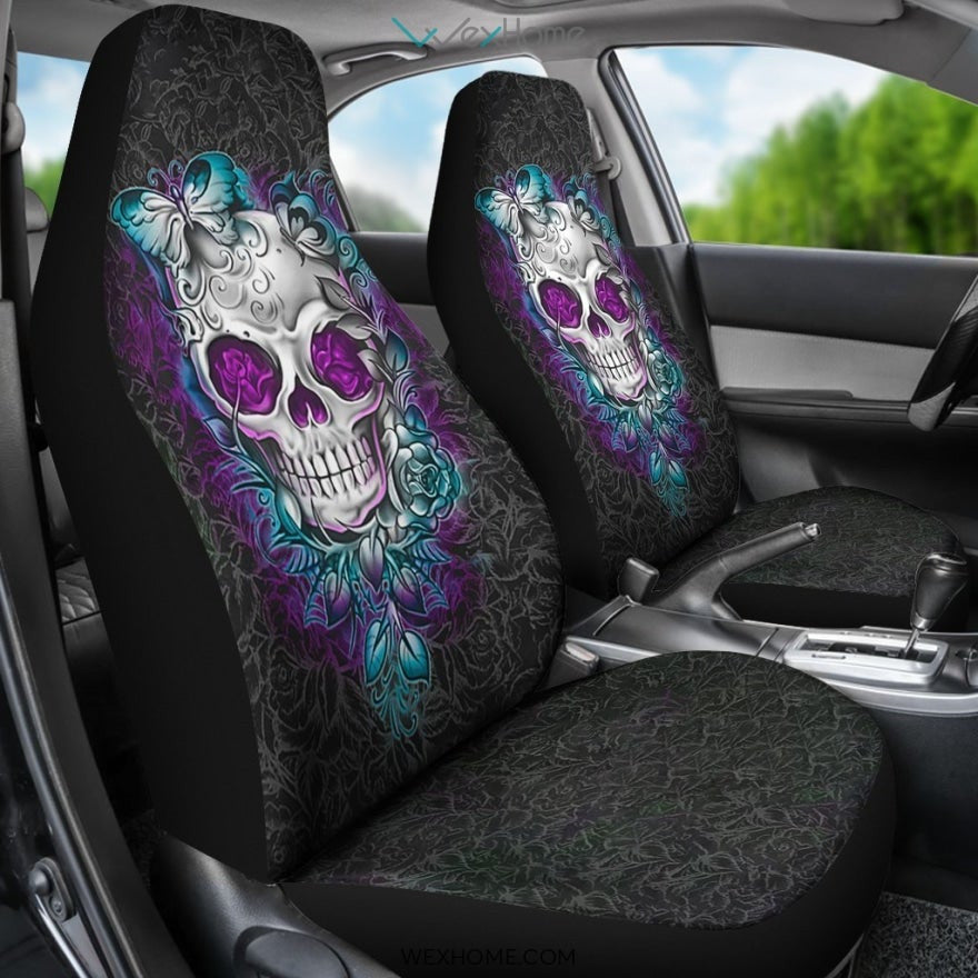 2pcs Skull Car Seat Cover