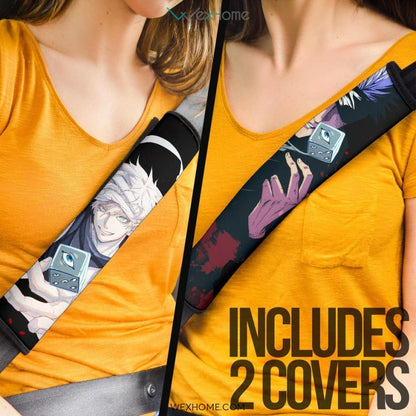 Jujutsu Kaisen Anime Seat Belt Covers | Cool Gojo Satoru Eye Reveal Cursed Rubik Belt Covers