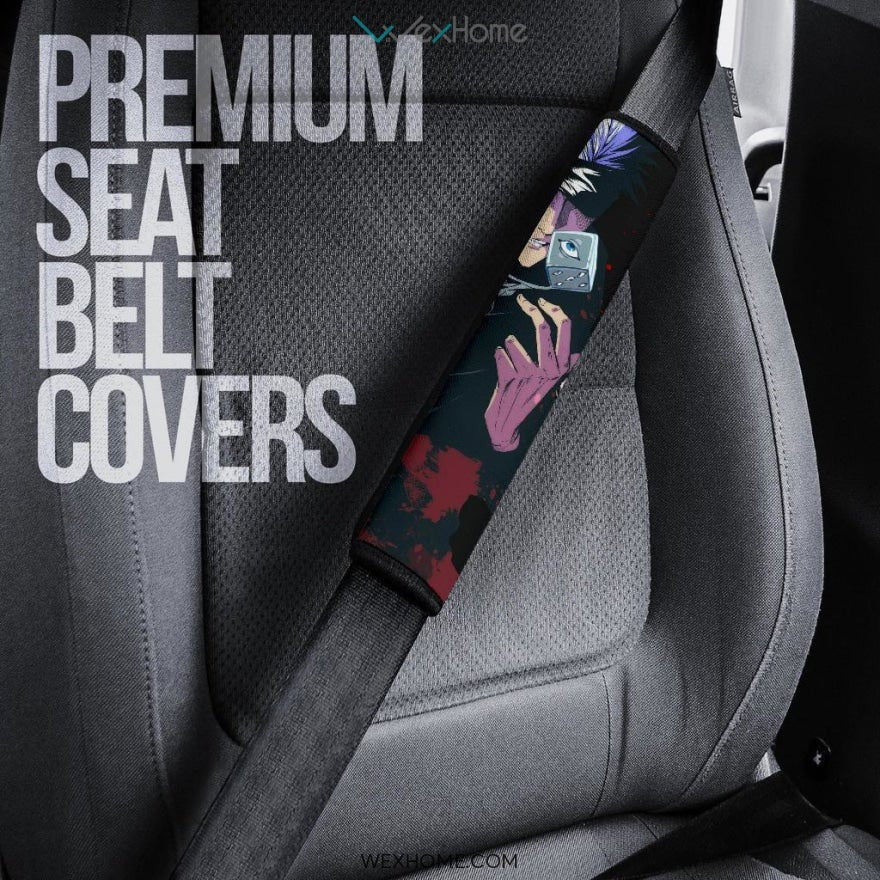 Jujutsu Kaisen Anime Seat Belt Covers | Cool Gojo Satoru Eye Reveal Cursed Rubik Belt Covers
