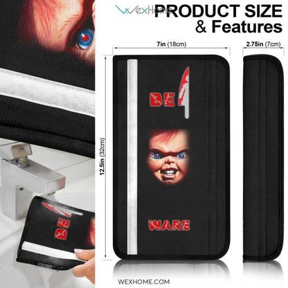 Horror Movie Seat Belt Covers | Chucky Doll Scary Shadow Face Belt Covers