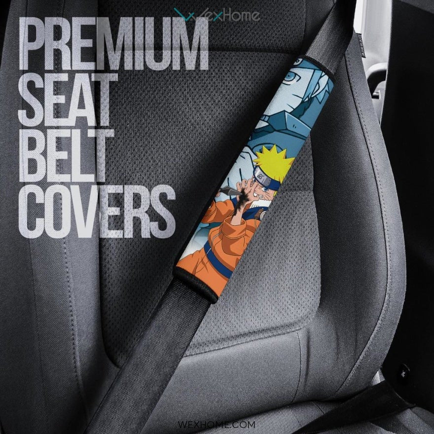 Naruto Anime Seat Belt Covers | Naruto Kunai Fighting In Ice And Kakashi Belt Covers