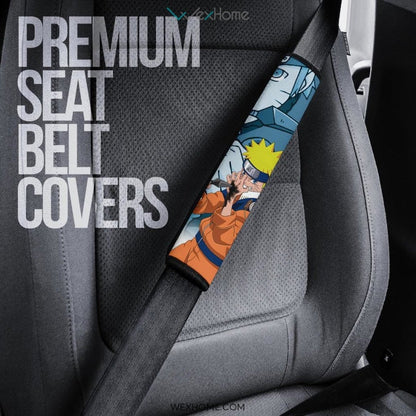 Naruto Anime Seat Belt Covers | Naruto Kunai Fighting In Ice And Kakashi Belt Covers