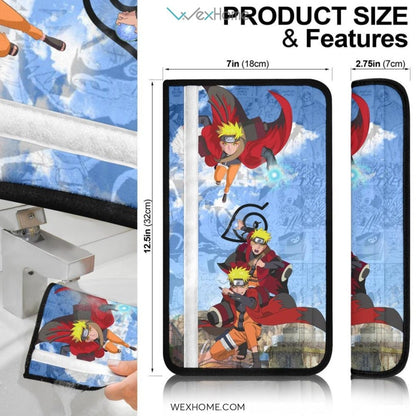 Naruto Anime Seat Belt Covers | Naruto Rasengan In Sage Mode Mix Comics Belt Covers