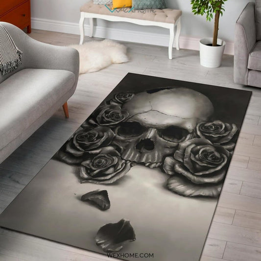 Skull And Rose - Rug