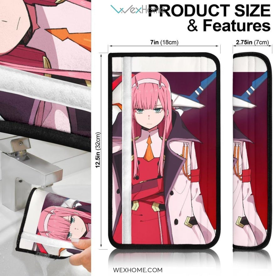 Darling In The Franxx Anime Seat Belt Covers | Cold Zero Two And Strelitzia Darling In Battle Mode Belt Covers