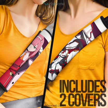 Darling In The Franxx Anime Seat Belt Covers | Cold Zero Two And Strelitzia Darling In Battle Mode Belt Covers