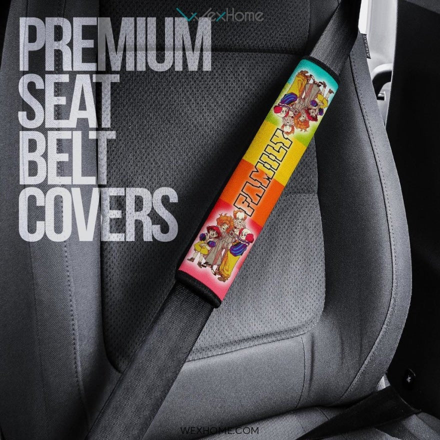 Horror Movie Seat Belt Covers | Pennywise Family Rainbow Belt Covers