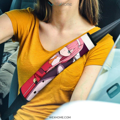 Darling In The Franxx Anime Seat Belt Covers | Cold Zero Two And Strelitzia Darling In Battle Mode Belt Covers