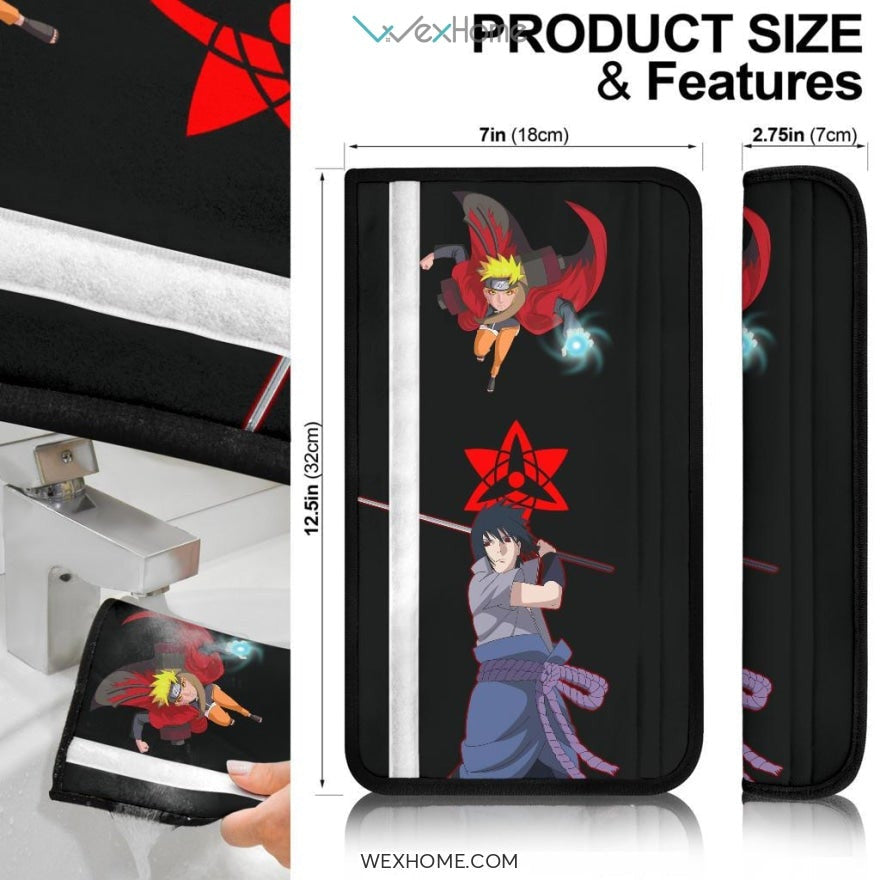 Naruto Anime Seat Belt Covers | Naruto Rasengan Vs Sasuke Sharingan Belt Covers