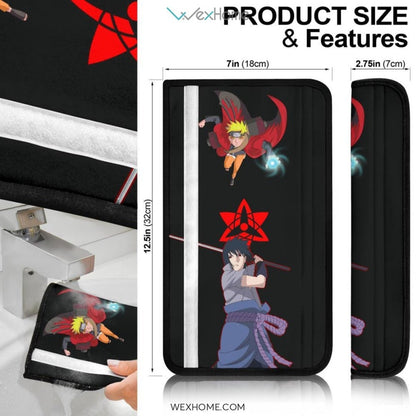 Naruto Anime Seat Belt Covers | Naruto Rasengan Vs Sasuke Sharingan Belt Covers