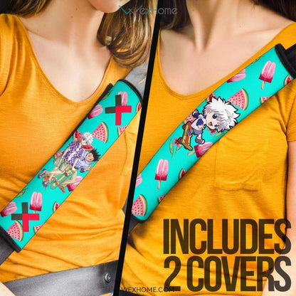 Hunter x Hunter Anime Seat Belt Covers | Gon And Killua Summer Background Belt Covers
