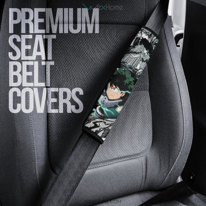 My Hero Academia Anime Seat Belt Covers | MHA Izuku Green Lightning Mix Comic Manga Belt Covers