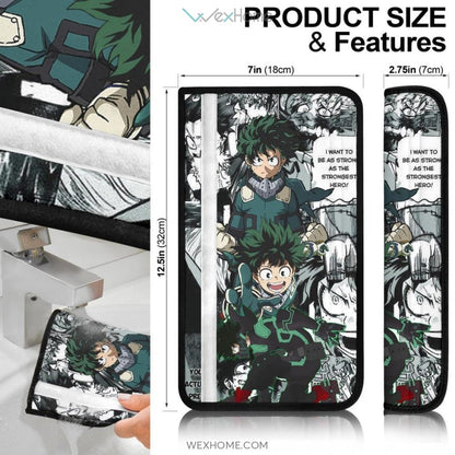 My Hero Academia Anime Seat Belt Covers | MHA Izuku Green Lightning Mix Comic Manga Belt Covers