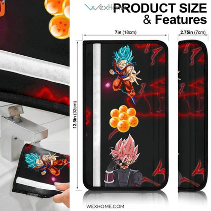 Dragon Ball Anime Seat Belt Covers | DB Evil Black Goku Silhouette Red Eyes Belt Covers