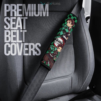 Demon Slayer Anime Seat Belt Covers | Tanjiro Fire Sword Water Dragon Power Belt Covers