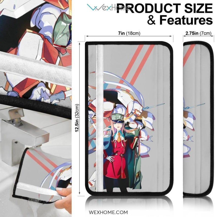 Darling In The Franxx Anime Seat Belt Covers | Strelizia Darling Zero Two Captain And Sexy Girl Belt Covers
