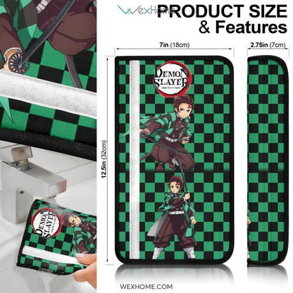 Demon Slayer Anime Seat Belt Covers | Tanjiro Fire Sword Water Dragon Power Belt Covers