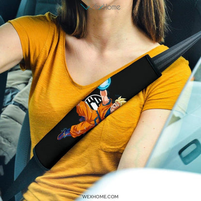 Dragon Ball Anime Seat Belt Covers | DB  Goku Power And Kingkai Black Belt Covers