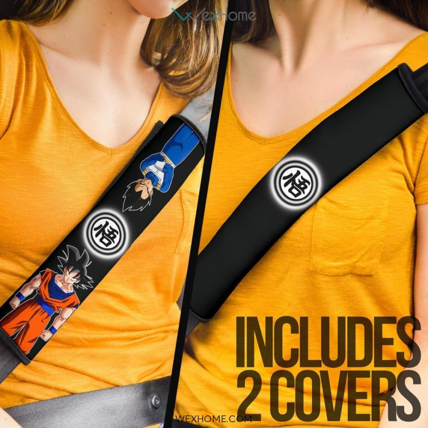 Dragon Ball Anime Seat Belt Covers | Goku Vs Vegeta Kanji Belt Covers