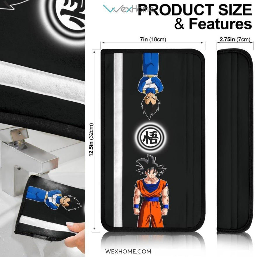 Dragon Ball Anime Seat Belt Covers | Goku Vs Vegeta Kanji Belt Covers