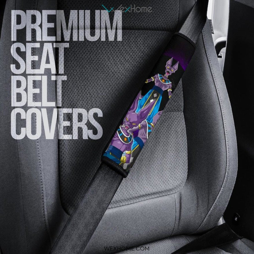 Dragon Ball Anime Seat Belt Covers | DB Beerus Universe Power Moments Blue Galaxy Belt Covers