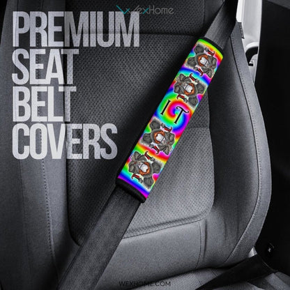 Horror Movie Seat Belt Covers | Evil IT Pennywise Rainbow Spiral Belt Covers