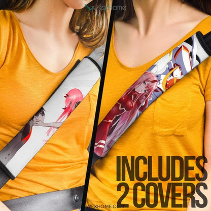 Darling In The Franxx Anime Seat Belt Covers | Zero Two With Strelitzia Darling Anh Hiro Goodbye Belt Covers
