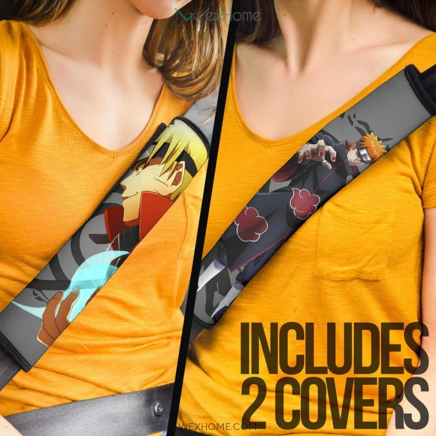 Naruto Anime Seat Belt Covers | Naruto Eight Trigrams Sealing Rasengan Vs Pain Belt Covers