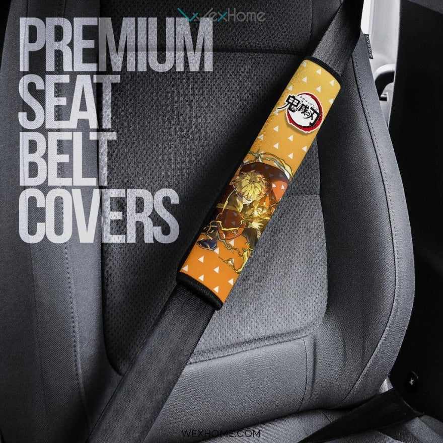 Zenitsu Agatsuma Seat Belt Covers Demon Slayers Anime Car Accessories