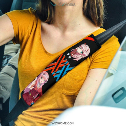 Darling In The Franxx Anime Seat Belt Covers | Zero Two Eating Candy Bang Hand Belt Covers